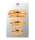 Lysander 3 Tier 60cm + 80cm + 1m Pendant 18 + 24 + 32 Light G9 Brass/Amber Item Weight: 70kg-3