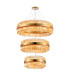 Lysander 3 Tier 60cm + 80cm + 1m Pendant 18 + 24 + 32 Light G9 Brass/Amber Item Weight: 70kg-5
