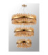 Lysander 3 Tier 60cm + 80cm + 1m Pendant 18 + 24 + 32 Light G9 Brass/Amber Item Weight: 70kg-8