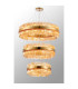 Lysander 3 Tier 60cm + 80cm + 1m Pendant 18 + 24 + 32 Light G9 Brass/Amber Item Weight: 70kg-9