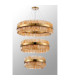 Lysander 3 Tier 60cm + 80cm + 1m Pendant 18 + 24 + 32 Light G9 Brass/Amber Item Weight: 70kg-10