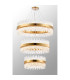 Lysander 3 Tier 60cm + 80cm + 1m Pendant 18 + 24 + 32 Light G9 Brass/Clear Item Weight: 70kg-3