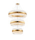 Lysander 3 Tier 60cm + 80cm + 1m Pendant 18 + 24 + 32 Light G9 Brass/Clear Item Weight: 70kg-5
