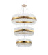 Lysander 3 Tier 60cm + 80cm + 1m Pendant 18 + 24 + 32 Light G9 Brass/Clear Item Weight: 70kg-7
