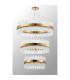 Lysander 3 Tier 60cm + 80cm + 1m Pendant 18 + 24 + 32 Light G9 Brass/Clear Item Weight: 70kg-8
