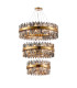 Lysander 3 Tier 60cm + 80cm + 1m Pendant 18 + 24 + 32 Light G9 Brass/Smoke Item Weight: 70kg-1