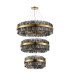 Lysander 3 Tier 60cm + 80cm + 1m Pendant 18 + 24 + 32 Light G9 Brass/Smoke Item Weight: 70kg-7