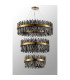 Lysander 3 Tier 60cm + 80cm + 1m Pendant 18 + 24 + 32 Light G9 Brass/Smoke Item Weight: 70kg-8