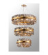 Lysander 3 Tier 60cm + 80cm + 1m Pendant 18 + 24 + 32 Light G9 Brass/Smoke Item Weight: 70kg-9
