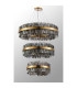 Lysander 3 Tier 60cm + 80cm + 1m Pendant 18 + 24 + 32 Light G9 Brass/Smoke Item Weight: 70kg-10