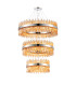 Lysander 3 Tier 60cm + 80cm + 1m Pendant 18 + 24 + 32 Light G9 Polished Nickel/Amber Item Weight: 70kg-1
