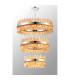 Lysander 3 Tier 60cm + 80cm + 1m Pendant 18 + 24 + 32 Light G9 Polished Nickel/Amber Item Weight: 70kg-3