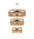 Lysander 3 Tier 60cm + 80cm + 1m Pendant 18 + 24 + 32 Light G9 Polished Nickel/Amber Item Weight: 70kg-4