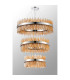 Lysander 3 Tier 60cm + 80cm + 1m Pendant 18 + 24 + 32 Light G9 Polished Nickel/Amber Item Weight: 70kg-10