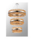 Lysander 3 Tier 60cm + 80cm + 1m Pendant 18 + 24 + 32 Light G9 Polished Nickel/Amber Item Weight: 70kg-12