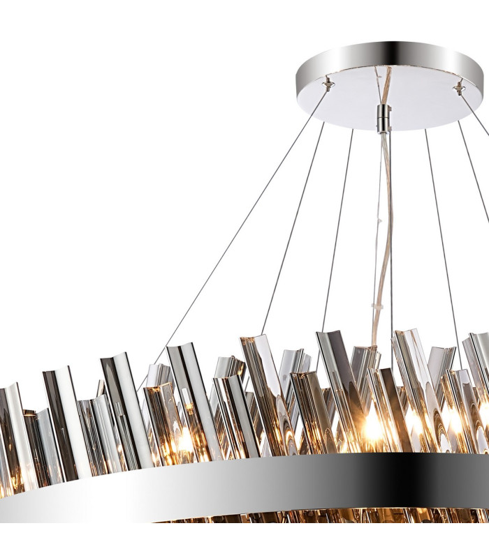 Lysander 3 Tier 60cm + 80cm + 1m Pendant 18 + 24 + 32 Light G9 Polished Nickel/Smoke Item Weight: 70kg-7