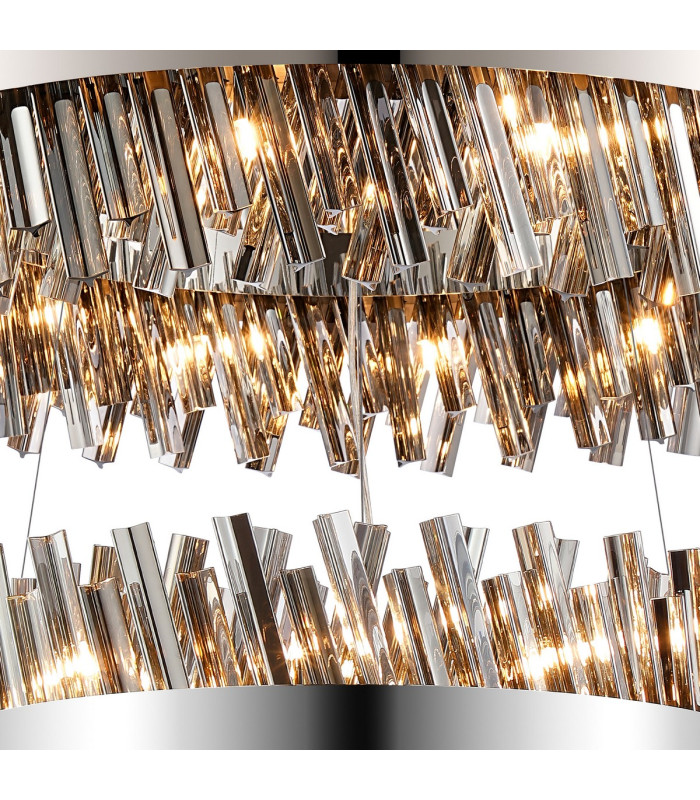 Lysander 3 Tier 60cm + 80cm + 1m Pendant 18 + 24 + 32 Light G9 Polished Nickel/Smoke Item Weight: 70kg-8