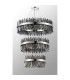 Lysander 3 Tier 60cm + 80cm + 1m Pendant 18 + 24 + 32 Light G9 Polished Nickel/Smoke Item Weight: 70kg-10