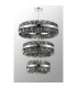 Lysander 3 Tier 60cm + 80cm + 1m Pendant 18 + 24 + 32 Light G9 Polished Nickel/Smoke Item Weight: 70kg-12