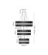 Lysander 3 Tier 60cm + 80cm + 1m Pendant 18 + 24 + 32 Light G9 Satin Black/Amber Item Weight: 70kg-2