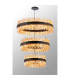 Lysander 3 Tier 60cm + 80cm + 1m Pendant 18 + 24 + 32 Light G9 Satin Black/Amber Item Weight: 70kg-3