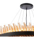 Lysander 3 Tier 60cm + 80cm + 1m Pendant 18 + 24 + 32 Light G9 Satin Black/Amber Item Weight: 70kg-7