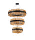 Lysander 3 Tier 60cm + 80cm + 1m Pendant 18 + 24 + 32 Light G9 Satin Black/Amber Item Weight: 70kg-9