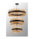 Lysander 3 Tier 60cm + 80cm + 1m Pendant 18 + 24 + 32 Light G9 Satin Black/Amber Item Weight: 70kg-10