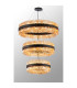 Lysander 3 Tier 60cm + 80cm + 1m Pendant 18 + 24 + 32 Light G9 Satin Black/Amber Item Weight: 70kg-11