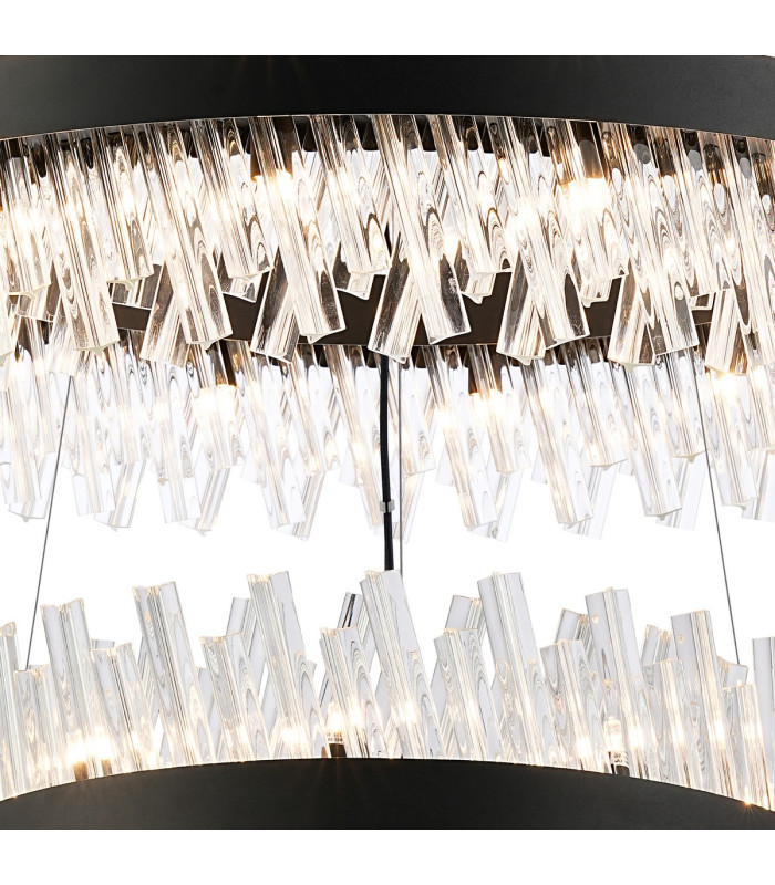 Lysander 3 Tier 60cm + 80cm + 1m Pendant 18 + 24 + 32 Light G9 Satin Black/Clear Item Weight: 70kg-8