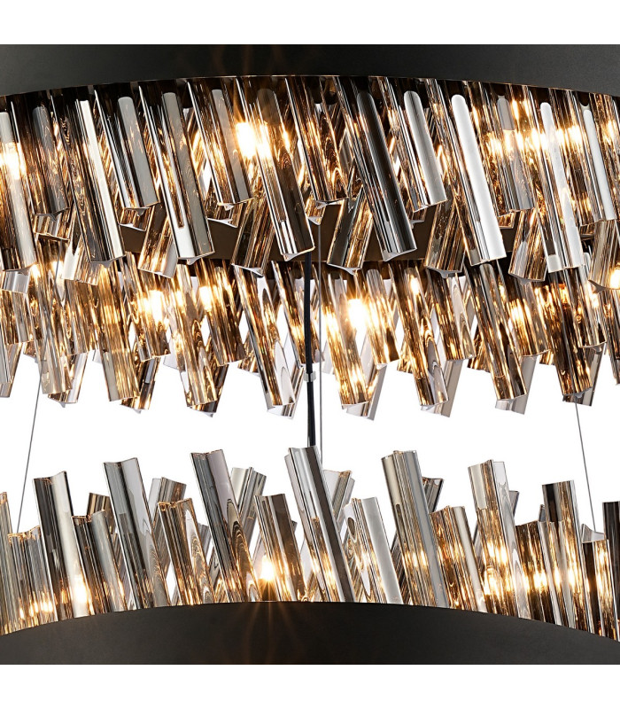 Lysander 3 Tier 60cm + 80cm + 1m Pendant 18 + 24 + 32 Light G9 Satin Black/Smoke Item Weight: 70kg-8