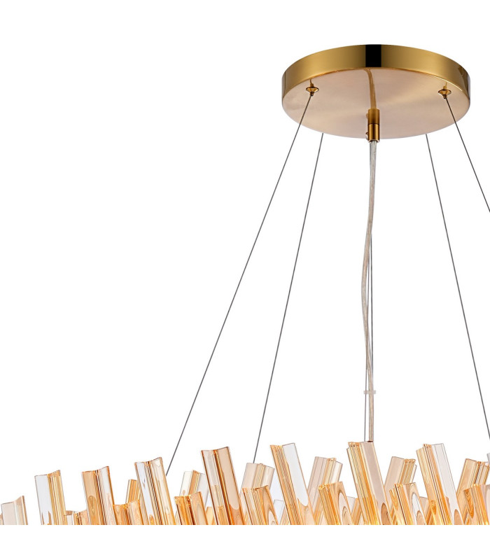 Lysander 2 Tier 60cm + 80cm Pendant 18 + 24 Light G9 Brass/Amber Item Weight: 41kg-7