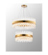 Lysander 2 Tier 60cm + 80cm Pendant 18 + 24 Light G9 Brass/Clear Item Weight: 41kg-3