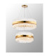 Lysander 2 Tier 60cm + 80cm Pendant 18 + 24 Light G9 Brass/Clear Item Weight: 41kg-11