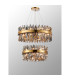 Lysander 2 Tier 60cm + 80cm Pendant 18 + 24 Light G9 Brass/Smoke Item Weight: 41kg-3