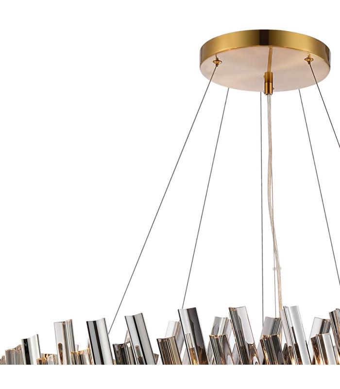 Lysander 2 Tier 60cm + 80cm Pendant 18 + 24 Light G9 Brass/Smoke Item Weight: 41kg-7