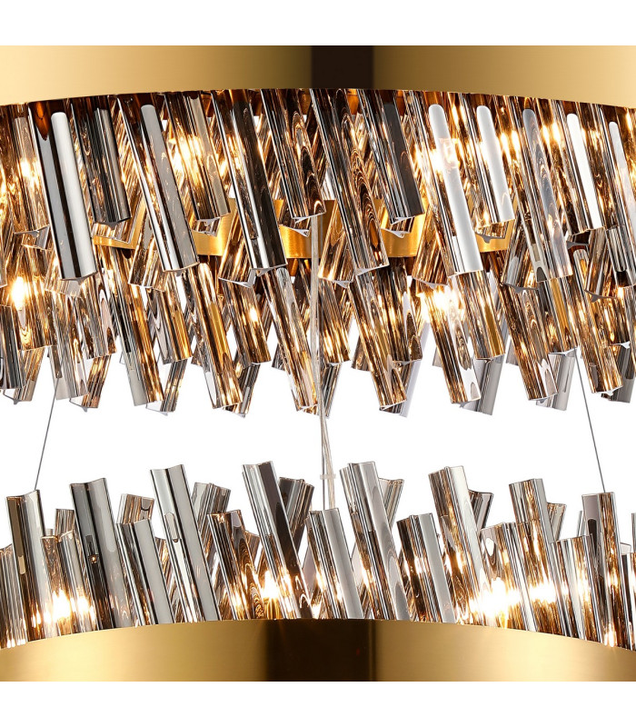 Lysander 2 Tier 60cm + 80cm Pendant 18 + 24 Light G9 Brass/Smoke Item Weight: 41kg-8