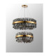 Lysander 2 Tier 60cm + 80cm Pendant 18 + 24 Light G9 Brass/Smoke Item Weight: 41kg-12