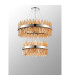 Lysander 2 Tier 60cm + 80cm Pendant 18 + 24 Light G9 Polished Nickel/Amber Item Weight: 41kg-10