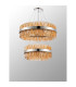 Lysander 2 Tier 60cm + 80cm Pendant 18 + 24 Light G9 Polished Nickel/Amber Item Weight: 41kg-12