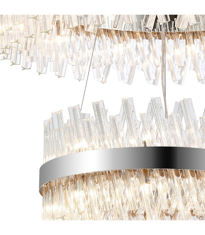 Lysander 2 Tier 60cm + 80cm Pendant 18 + 24 Light G9 Polished Nickel/Clear Item Weight: 41kg-6