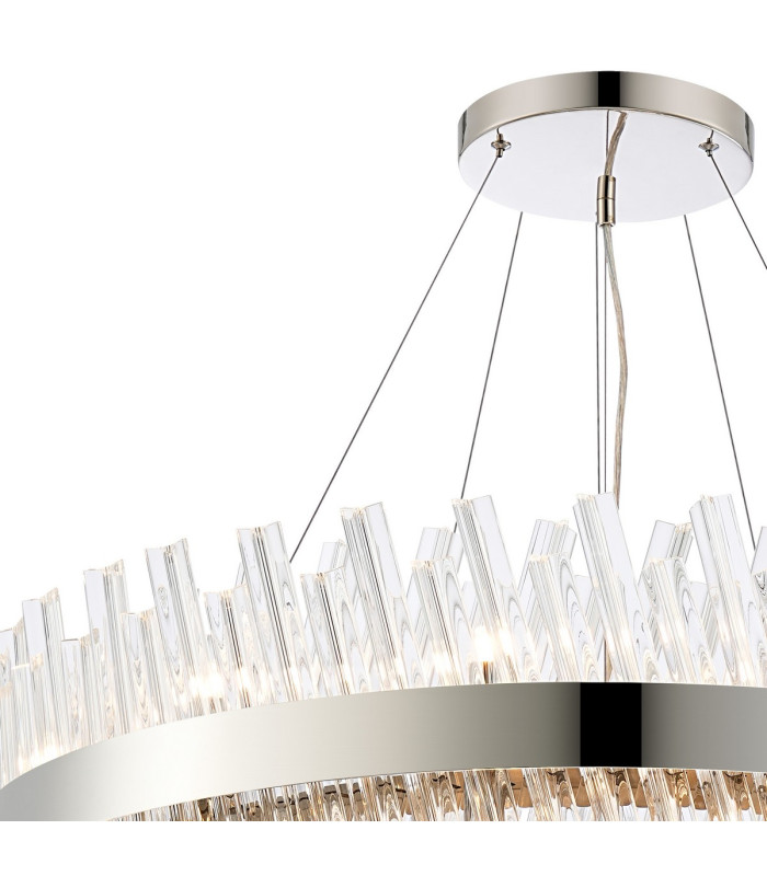 Lysander 2 Tier 60cm + 80cm Pendant 18 + 24 Light G9 Polished Nickel/Clear Item Weight: 41kg-7