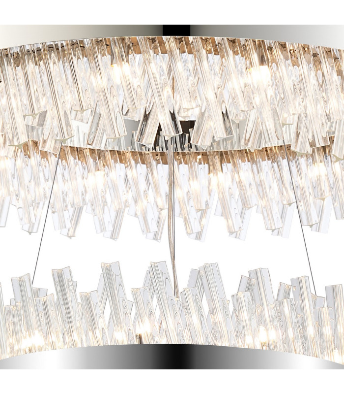 Lysander 2 Tier 60cm + 80cm Pendant 18 + 24 Light G9 Polished Nickel/Clear Item Weight: 41kg-8