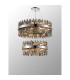Lysander 2 Tier 60cm + 80cm Pendant 18 + 24 Light G9 Polished Nickel/Smoke Item Weight: 41kg-3