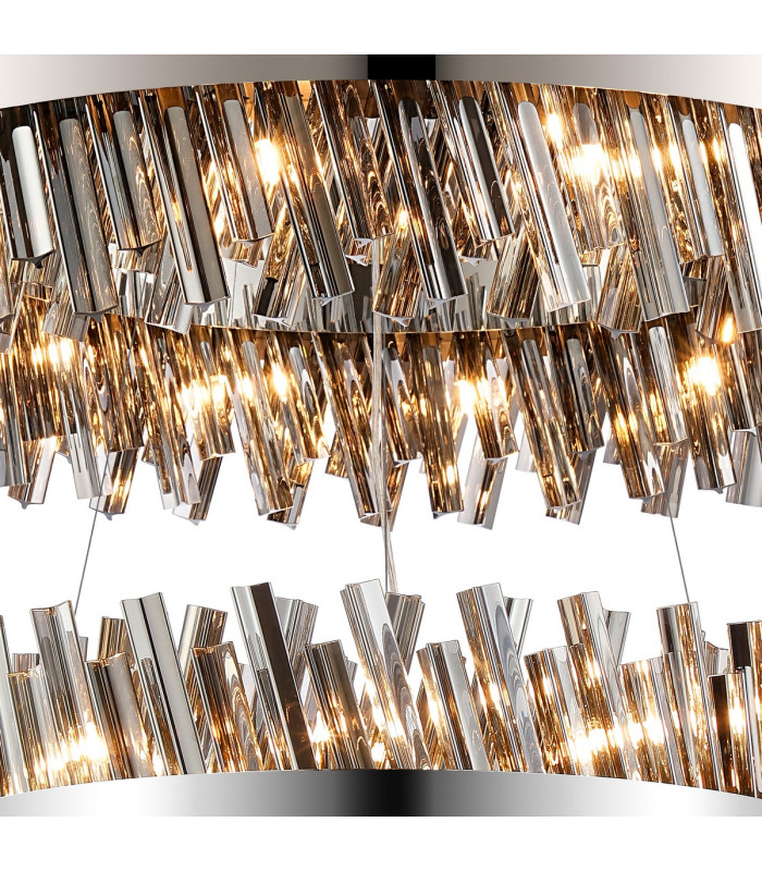 Lysander 2 Tier 60cm + 80cm Pendant 18 + 24 Light G9 Polished Nickel/Smoke Item Weight: 41kg-8
