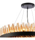 Lysander 2 Tier 60cm + 80cm Pendant 18 + 24 Light G9 Satin Black/Amber Item Weight: 41kg-6