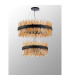 Lysander 2 Tier 60cm + 80cm Pendant 18 + 24 Light G9 Satin Black/Amber Item Weight: 41kg-9