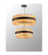 Lysander 2 Tier 60cm + 80cm Pendant 18 + 24 Light G9 Satin Black/Amber Item Weight: 41kg-10