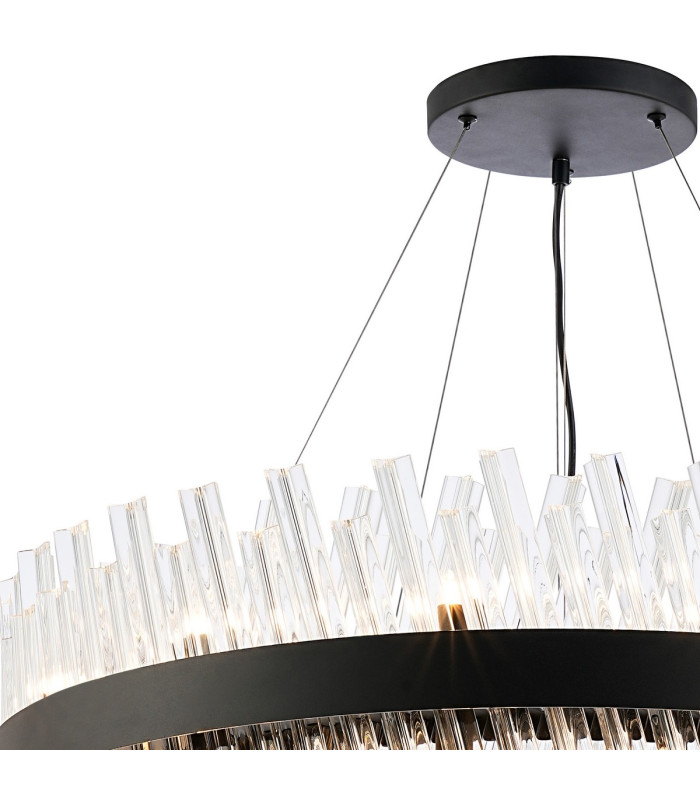 Lysander 2 Tier 60cm + 80cm Pendant 18 + 24 Light G9 Satin Black/Clear Item Weight: 41kg-7