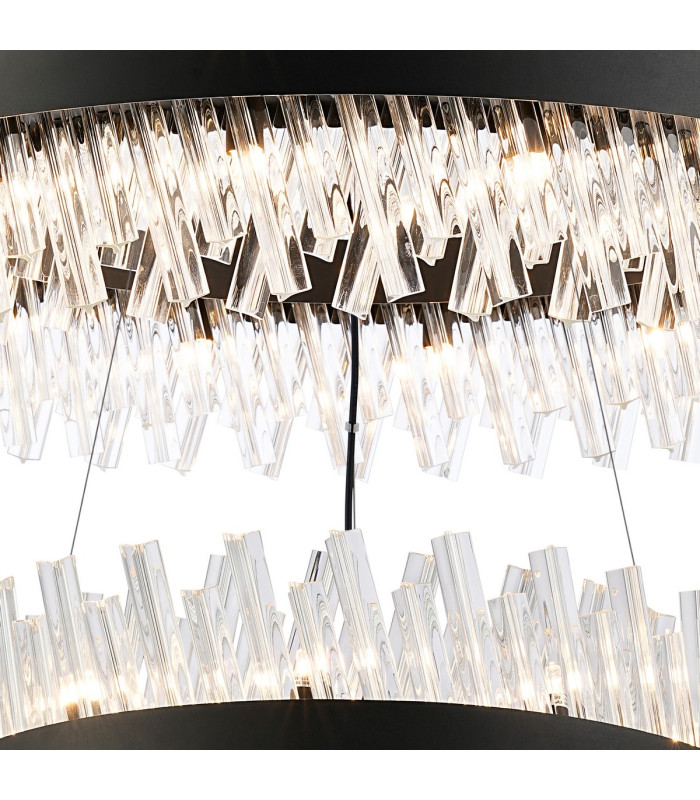 Lysander 2 Tier 60cm + 80cm Pendant 18 + 24 Light G9 Satin Black/Clear Item Weight: 41kg-8